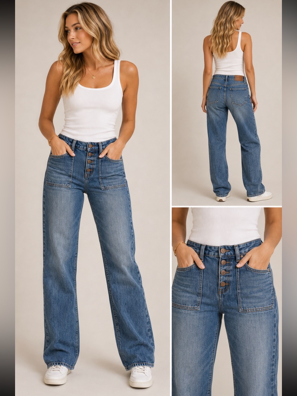 One Teaspoon Blue Utility Carpenter Jeans Straight Denim Y2K Casual Streetwear